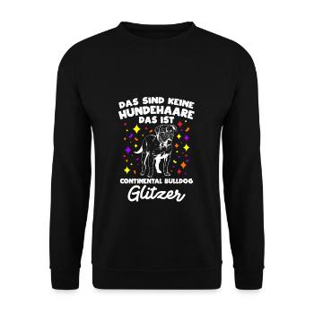 Das Sind Keine Hunde Haare Ist Continental Bulldog - Unisex Pullover - Schwarz - Vorne - Alina (178cm) & Michal (187cm)