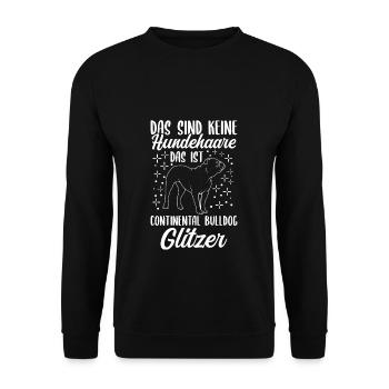 Das Sind Keine Hunde Haare Ist Continental Bulldog - Unisex Pullover - Schwarz - Vorne - Alina (178cm) & Michal (187cm)