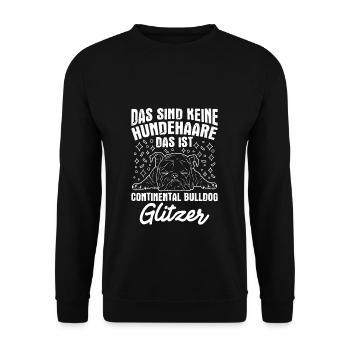 Das Sind Keine Hunde Haare Ist Continental Bulldog - Unisex Pullover - Schwarz - Vorne - Alina (178cm) & Michal (187cm)