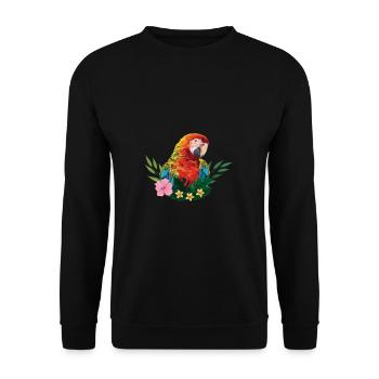 Parrot Gift Bird Tropical Caribbean Parrot - Unisex Sweatshirt - black - Front - Alina (178cm) & Michal (187cm)