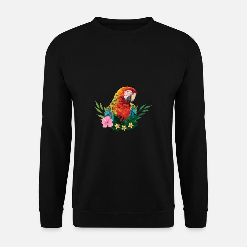Papagei Geschenk Vogel Tropen Karibik Papagei - Unisex Pullover - Schwarz