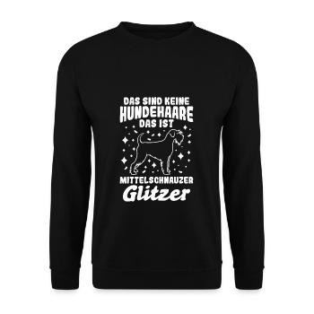 Das Sind Keine Hunde Haare Das Ist Mittelschnauzer - Unisex Pullover - Schwarz - Vorne - Alina (178cm) & Michal (187cm)