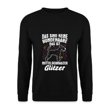 Das Sind Keine Hunde Haare Das Ist Mittelschnauzer - Unisex Pullover - Schwarz - Vorne - Alina (178cm) & Michal (187cm)