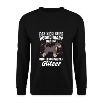 Das Sind Keine Hunde Haare Das Ist Mittelschnauzer - Unisex Pullover - Schwarz - Vorne - Alina (178cm) & Michal (187cm)