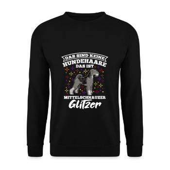 Mittelschnauzer Gassi Hundefan Hundebesitzer Hunde - Unisex Pullover - Schwarz - Vorne - Alina (178cm) & Michal (187cm)