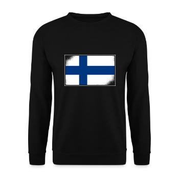 Drapeau finlandais Suomi drapeau finlandais look usé - Sweat-shirt Unisexe - noir - Devant - Alina (178cm) & Michal (187cm)