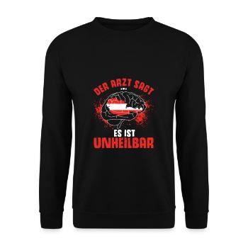 Der Arzt Sagt Austria Es Ist Unheilbar Österreich - Unisex Pullover - Schwarz - Vorne - Alina (178cm) & Michal (187cm)
