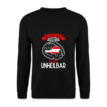 Der Arzt Sagt Austria Es Ist Unheilbar Österreich - Unisex Pullover - Schwarz - Vorne - Alina (178cm) & Michal (187cm)