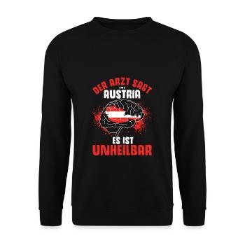 Der Arzt Sagt Austria Es Ist Unheilbar Österreich - Unisex Pullover - Schwarz - Vorne - Alina (178cm) & Michal (187cm)
