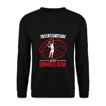 Der Arzt Sagt Es Ist Unheilbar Tennis Tennisfans C - Unisex Pullover - Schwarz - Vorne - Alina (178cm) & Michal (187cm)