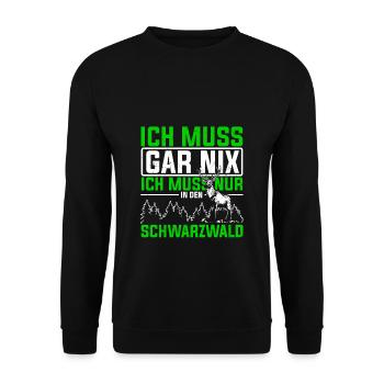 Schwarzwald Urlaub Deutschland Wander Schwarzwälde - Unisex Pullover - Schwarz - Vorne - Alina (178cm) & Michal (187cm)