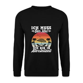 Rentner Renteneintritt Urlauber Urlaub Geschenk Re - Unisex Pullover - Schwarz - Vorne - Alina (178cm) & Michal (187cm)