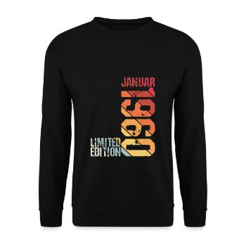 Edition limitée Janvier 1960 Année du cadeau de naissance 1 - Sweat-shirt Unisexe - noir - Devant - Alina (178cm) & Michal (187cm)