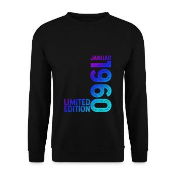 Edition limitée Janvier 1960 Année du cadeau de naissance 1 - Sweat-shirt Unisexe - noir - Devant - Alina (178cm) & Michal (187cm)