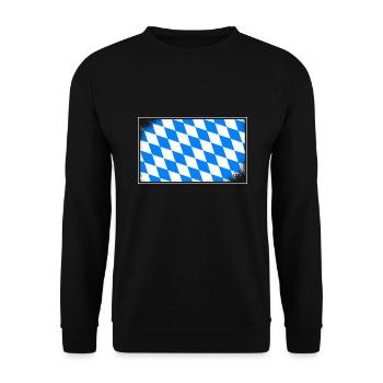 Bavaria Flag Used Look Bavarian Flag Vintage - Unisex Sweatshirt - black - Front - Alina (178cm) & Michal (187cm)