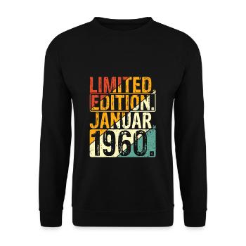 Limited Edition Januar 1960 Limitierte Auflage Ori - Unisex Pullover - Schwarz - Vorne - Alina (178cm) & Michal (187cm)