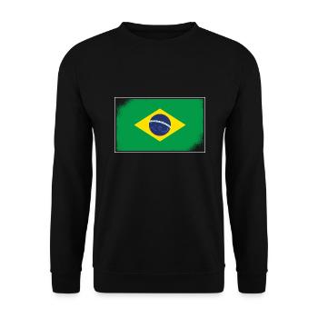 Brasilien Flagge Brasilianische Fahne Südamerika - Unisex Pullover - Schwarz - Vorne - Alina (178cm) & Michal (187cm)