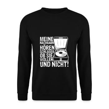Schlager Schlagermusik Musik Schlagerparty Geschen - Unisex Pullover - Schwarz - Vorne - Alina (178cm) & Michal (187cm)