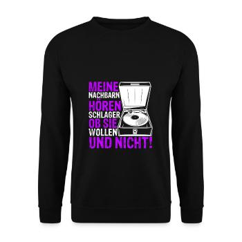 Schlager Schlagermusik Musik Schlagerparty Schlage - Unisex Pullover - Schwarz - Vorne - Alina (178cm) & Michal (187cm)