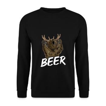 Beer Bear Beer Fans Animal Lovers Nature Arbenteure - Unisex Sweatshirt - black - Front - Alina (178cm) & Michal (187cm)