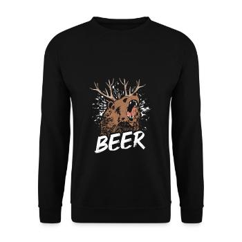 Beer Bear Beer Fans Animal Lover Nature Beer Walls - Unisex Sweatshirt - black - Front - Alina (178cm) & Michal (187cm)