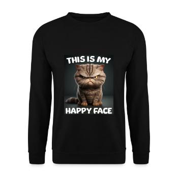 Funny Cats Shirt Grumpy - Unisex Sweatshirt - black - Front - Alina (178cm) & Michal (187cm)