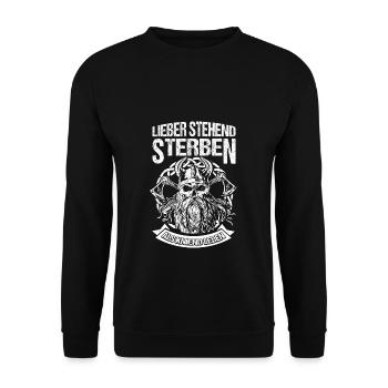 Better to die standing than to live kneeling Punk Rock - Unisex Sweatshirt - black - Front - Alina (178cm) & Michal (187cm)