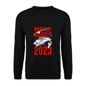 Angeltour Norwegen Fischer Angelteam Karpfen Angel - Unisex Pullover - Schwarz - Vorne - Alina (178cm) & Michal (187cm)