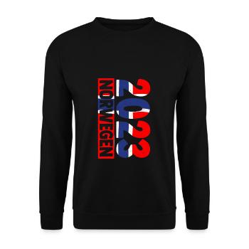 Urlaub Norwegen 2023 Fischer Angelteam Karpfen Ang - Unisex Pullover - Schwarz - Vorne - Alina (178cm) & Michal (187cm)