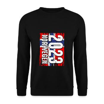 Urlaub Norwegen 2023 Angelteam Angelausflug Natur - Unisex Pullover - Schwarz - Vorne - Alina (178cm) & Michal (187cm)