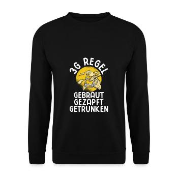 3G-Regel Gebraut Gezapft Getrunken Saufen Bierlieb - Unisex Pullover - Schwarz - Vorne - Alina (178cm) & Michal (187cm)