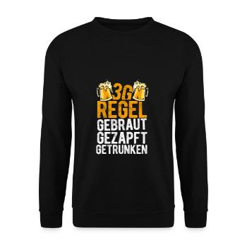 3G-Regel Gebraut Gezapft Getrunken Saufen Bier Par - Unisex Pullover - Schwarz - Vorne - Alina (178cm) & Michal (187cm)