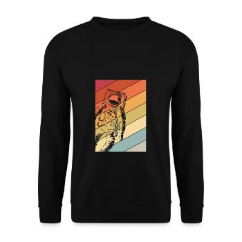 Astronaute Vintage Space Weltall Raumfahrt Weltallf - Sweat-shirt Unisexe - noir - Devant - Alina (178cm) & Michal (187cm)