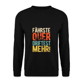 Fährste Quer Driftest Mehr! Offroad Bike Tuning Tu - Unisex Pullover - Schwarz - Vorne - Alina (178cm) & Michal (187cm)