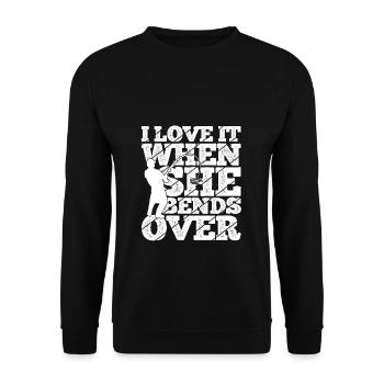J’adore quand elle se penche ! Pêcheur, Nature, Pêche - Sweat-shirt Unisexe - noir - Devant - Alina (178cm) & Michal (187cm)