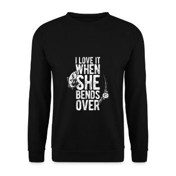 Angel Angelhaken Fisch Hecht Fischer Natur See Fis - Unisex Pullover - Schwarz - Vorne - Alina (178cm) & Michal (187cm)