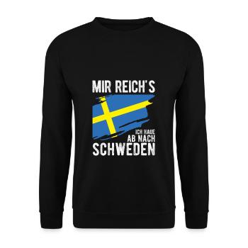 Mir Reichts Ich Haue Ab Nach Schweden Urlaub Natur - Unisex Pullover - Schwarz - Vorne - Alina (178cm) & Michal (187cm)