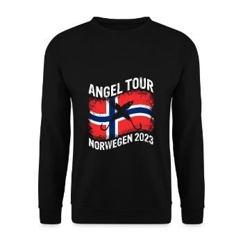 Angel Tour Norwegen 2023 Angelteam Karpfen Angelau - Unisex Pullover - Schwarz - Vorne - Alina (178cm) & Michal (187cm)