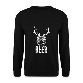Beer Bear Beer Fans Animal Lover Nature Beer Hunter - Unisex Sweatshirt - black - Front - Alina (178cm) & Michal (187cm)