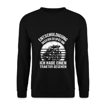 Landwirt Traktor Trecker Bester Job Natur Spruch B - Unisex Pullover - Schwarz - Vorne - Alina (178cm) & Michal (187cm)