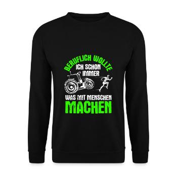 Beruf Landwirt Traktor Halloween Landwirt Bauer Tr - Unisex Pullover - Schwarz - Vorne - Alina (178cm) & Michal (187cm)