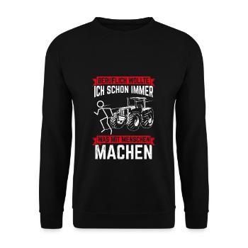 Beruf Landwirt Traktor Halloween Landwirt Spruch B - Unisex Pullover - Schwarz - Vorne - Alina (178cm) & Michal (187cm)