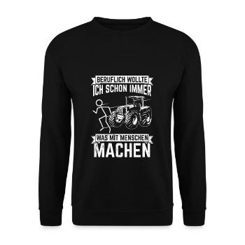 Beruf Landwirt Traktor Halloween Landwirt Spruch B - Unisex Pullover - Schwarz - Vorne - Alina (178cm) & Michal (187cm)