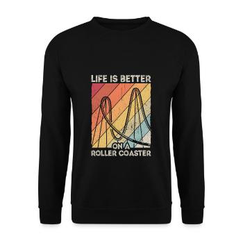 Montagnes russes Montagnes russes Fun Fun Parc d’attractions Fa - Sweat-shirt Unisexe - noir - Devant - Alina (178cm) & Michal (187cm)