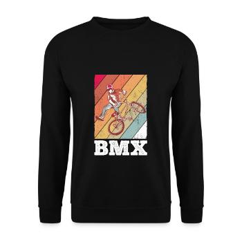BMX Farbe Fahrrad Fans Rad Biker BMX Fahradfahrer - Unisex Pullover - Schwarz - Vorne - Alina (178cm) & Michal (187cm)