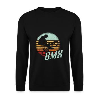 BMX Farbe Fahrrad Fans Rad Biker BMX Fahradfahrer - Unisex Pullover - Schwarz - Vorne - Alina (178cm) & Michal (187cm)