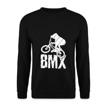 BMX Color Bicycle Fans Bike Gift MTB Biker Retr - Unisex Sweatshirt - black - Front - Alina (178cm) & Michal (187cm)