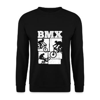 BMX Farbe Fahrrad Fans Rad Biker BMX Fahradfahrer - Unisex Pullover - Schwarz - Vorne - Alina (178cm) & Michal (187cm)