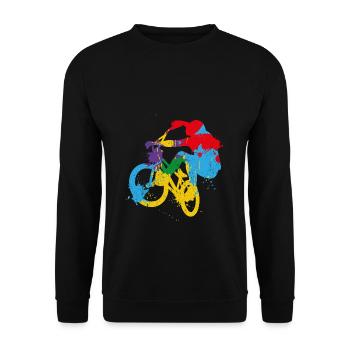 BMX Farbe Fahrrad Fans Rad Biker BMX Fahradfahrer - Unisex Pullover - Schwarz - Vorne - Alina (178cm) & Michal (187cm)