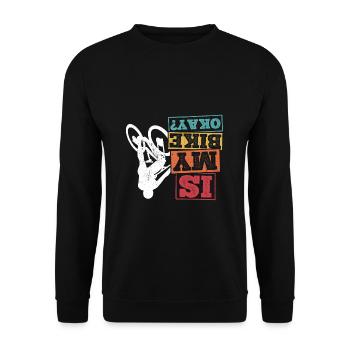 BMX Cycling Bicycle Gift Bicycle BMX MTB - Unisex Sweatshirt - black - Front - Alina (178cm) & Michal (187cm)
